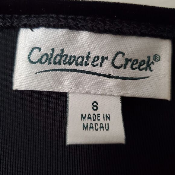 Coldwater Creek S Black Velvet Tunic Peplum Tailored Bustline Party Holiday Cozy - Picture 3 of 11